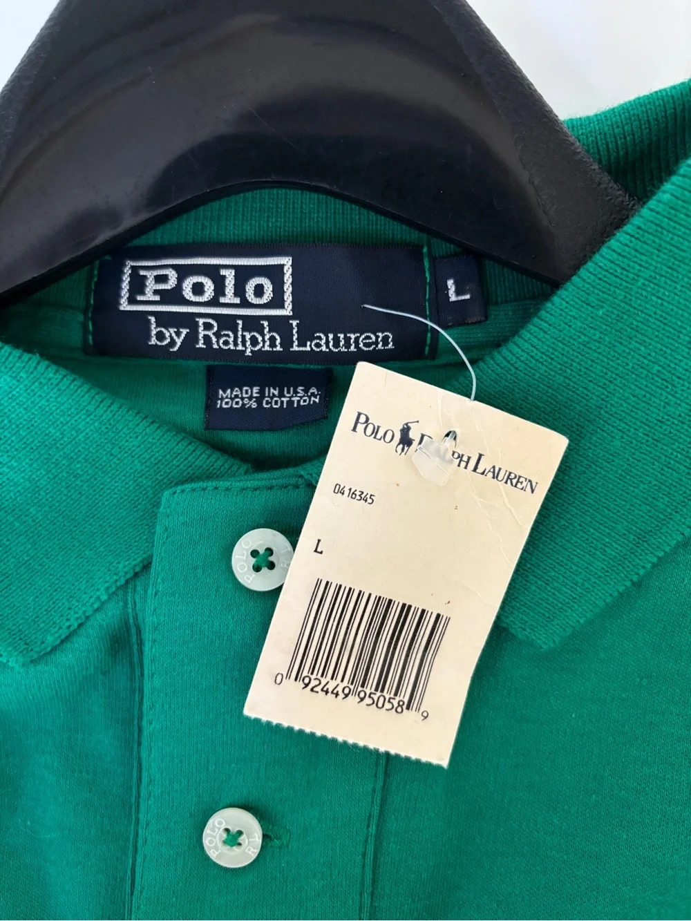 Ralph Lauren Men’s Polo Green Cotton Golf Shirt Sz L